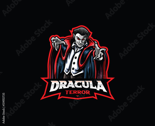 Dracula mascot logo design