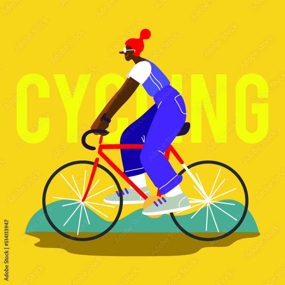 Naklejka premium People Riding Bicycles Women on Bikes Vector Illustration Vector illustration style
