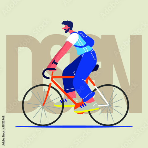 Fototapeta Naklejka Na Ścianę i Meble -  People Riding Bicycles  Women on Bikes Vector Illustration Vector illustration style