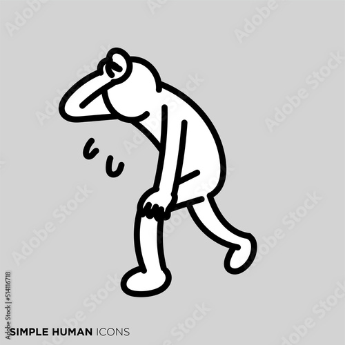 シンプルな人物のポーズイラスト　「疲れた人」