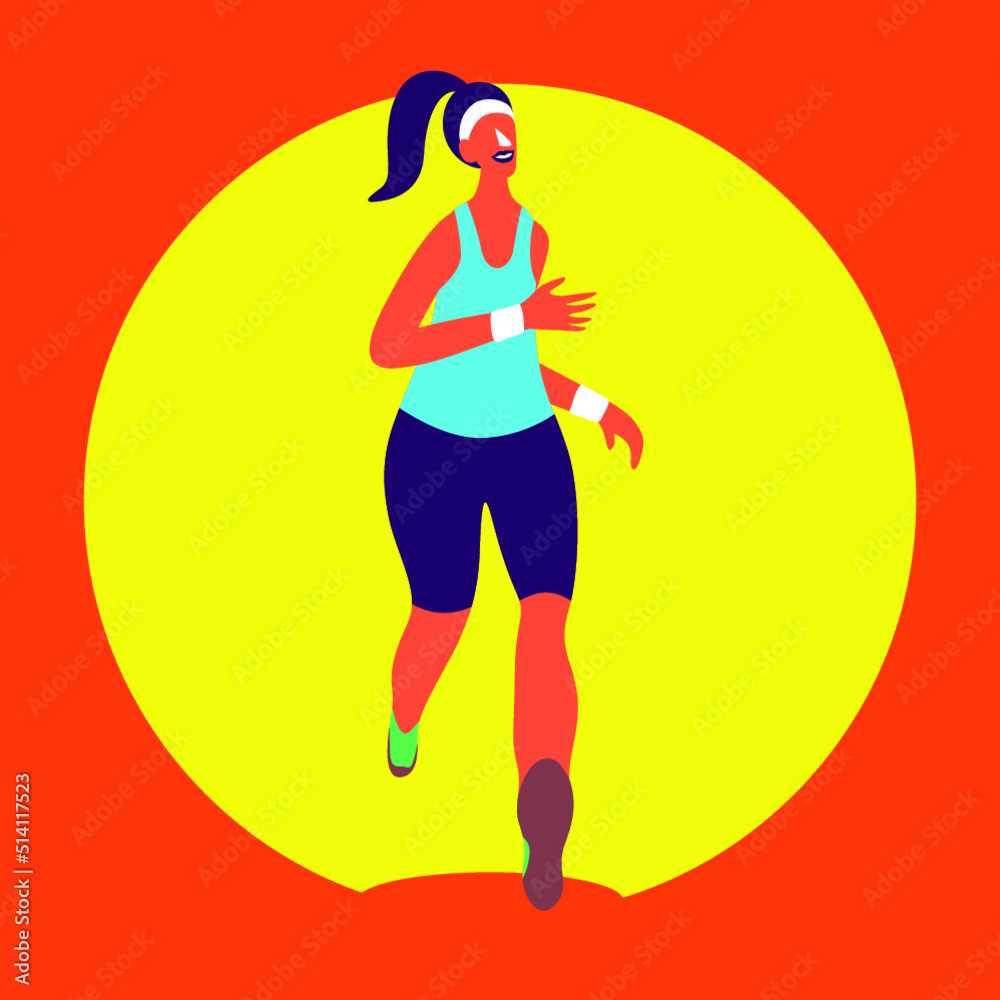 Running sport morning competition healthy for championship festival vector illustration