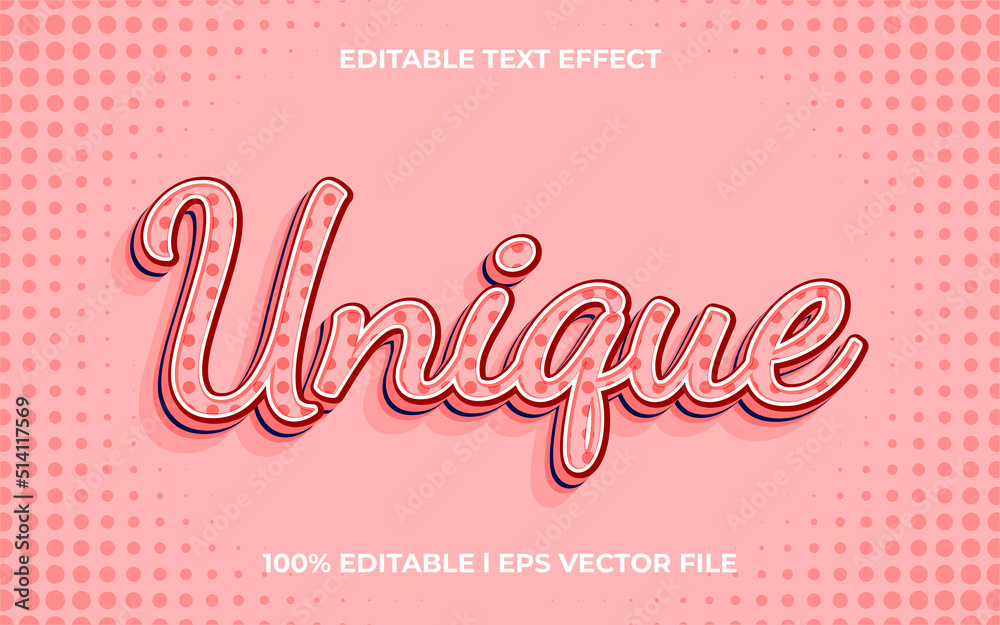 unique 3d text effect with minimalist theme. pink typography template for minimalist tittle