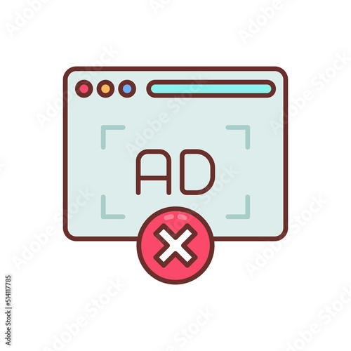 AD Blocker icon in vector. Logotype