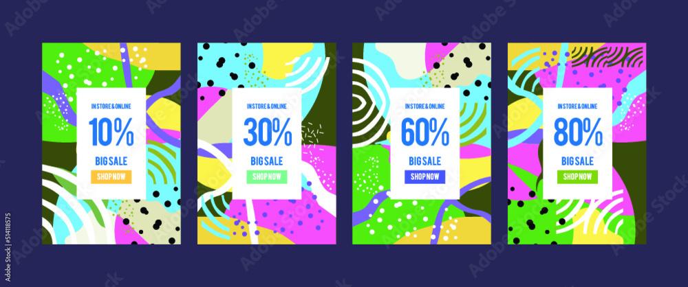 stock vector new poster design template trendy vector typography and colourful illustration sale banner background template photo can be use for landing