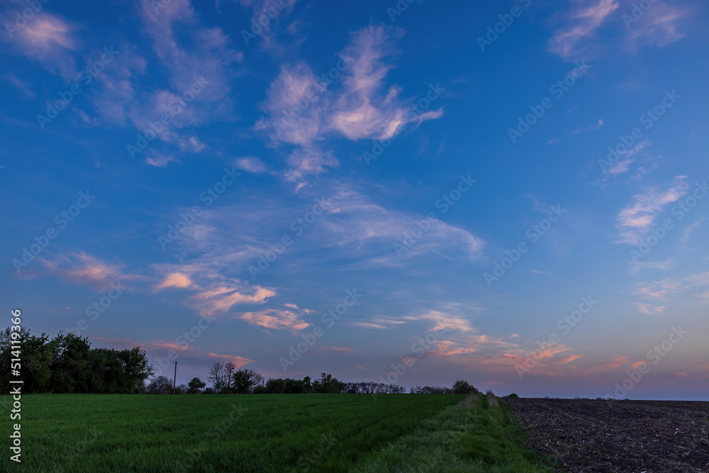 Clouds moving across the sky over rural fields in Ukraine Clouds moving across the sky over rural fields in Ukraine