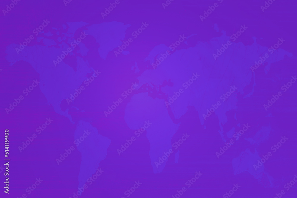 Abstract global map business technology banner.pink,purple,veri peri color background.Indoors shot.