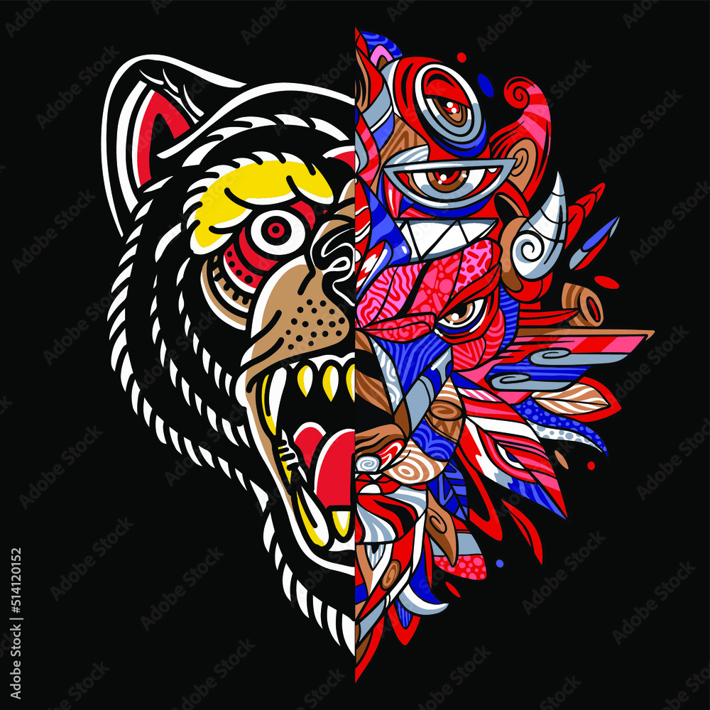 custom made wallpaper toronto digitalTotem Character Pattern Design Illustration for Print Art, Poster, Flyer and Banner