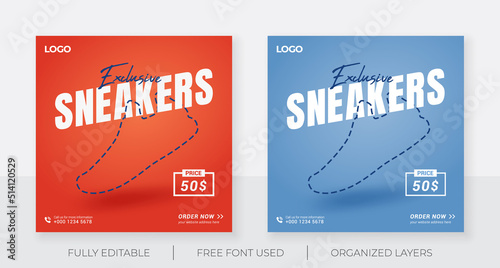 Exclusive sneakers social media post