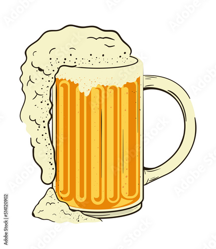 beer glass with foam