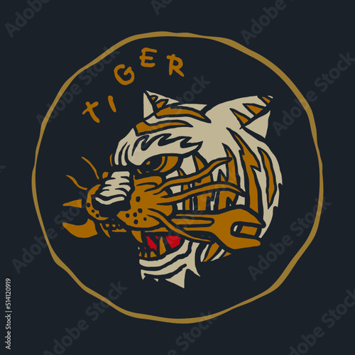 Vintage tiger illustration