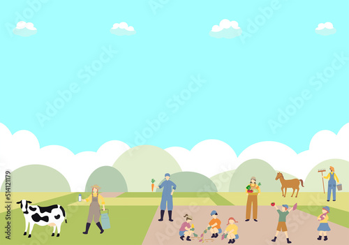 ファーマー体験を楽しむ人達	