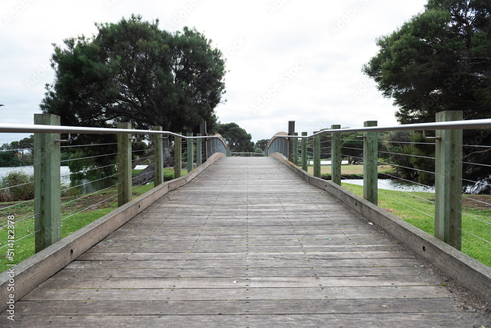 wooden bridge in the park