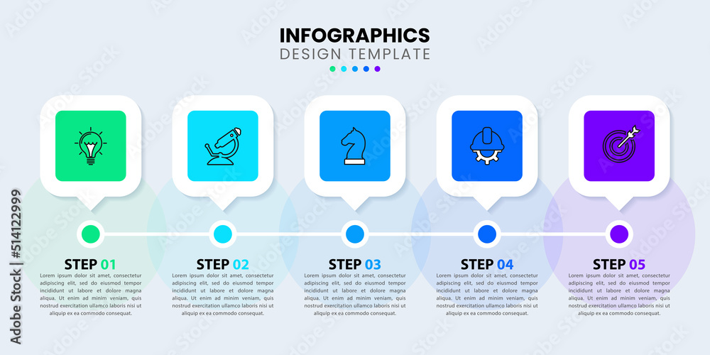 Infographic template. Timeline with 5 squares. Vector Infographic template. Timeline with 5 squares. Vector