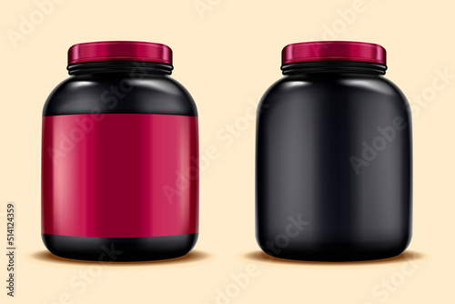 Whey protein plastic jar mockups