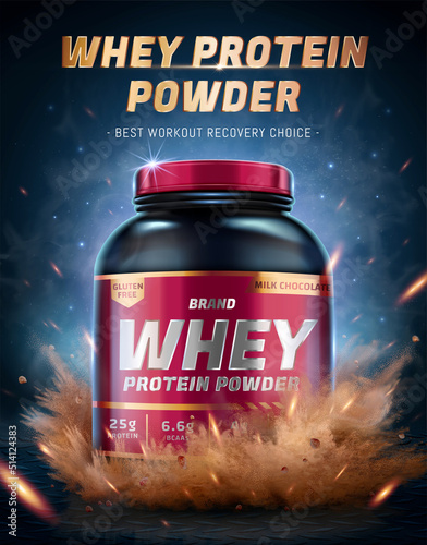 Whey protein powder ad poster