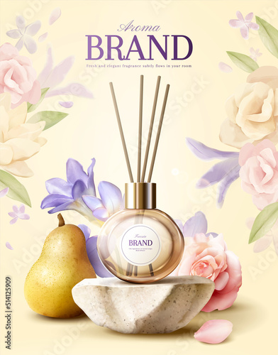 3d floral aroma reed diffuser ad