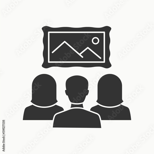 Painting glyph icon on white background. Vector illustration.