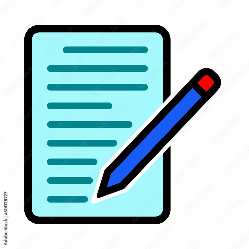Illustration Vector Graphic of document, edit file, pen text, note icon Illustration Vector Graphic of document, edit file, pen text, note icon
