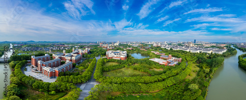 Aerial photos of Songjiang University Town, Shanghai, China #514129502