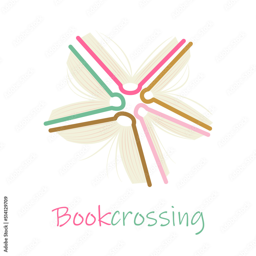 Page template with books or banner Bookcrossing vector illustration. The concept of education and knowledge, the cycle of books. Literature exchange event, library day, culture festival Page template with books or banner Bookcrossing vector illustration. The concept of education and knowledge, the cycle of books. Literature exchange event, library day, culture festival