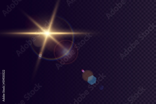 Vector transparent sunlight special lens flare light effect