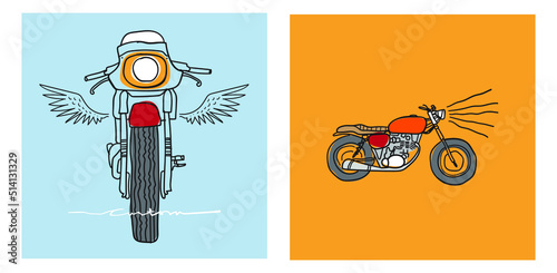 Cafe racer vector silhouette for poster and t-shirt print-01