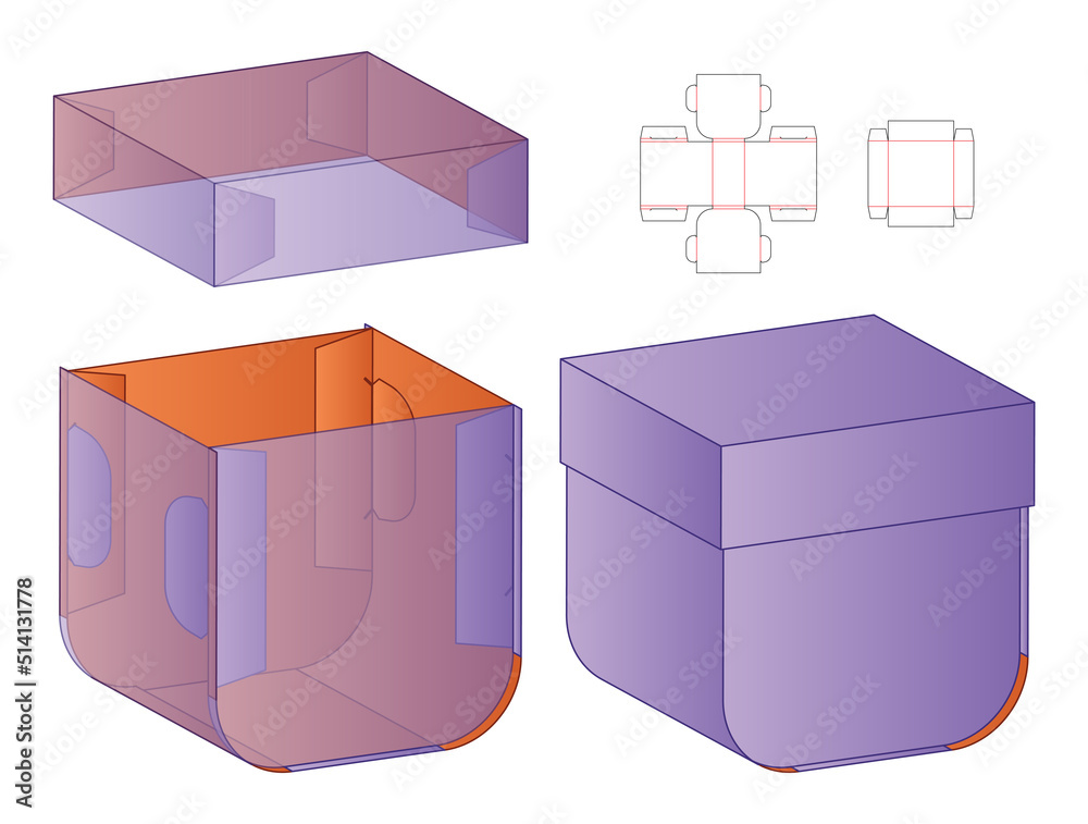 Box packaging die cut template design. 3d mock-up Box packaging die cut template design. 3d mock-up