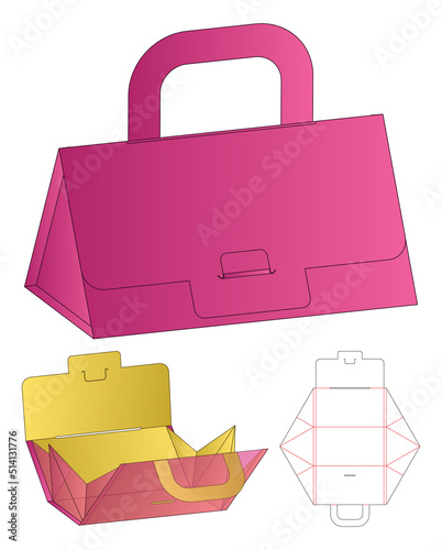 Box packaging die cut template design. 3d mock-up