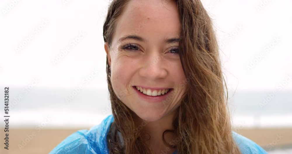 Portrait of a cheerful young woman enjoying her holiday alone Portrait of a cheerful young woman enjoying her holiday alone