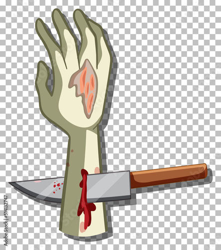 Zombie hand in cartoon style