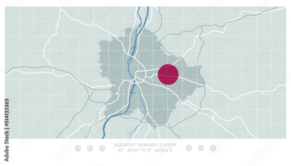 Obraz premium Budapest map in modern Vector Setting.