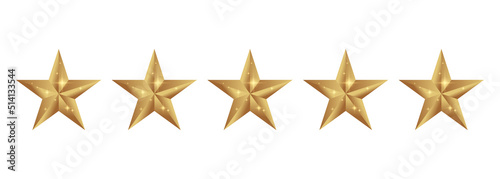 Five stars rating vector icon