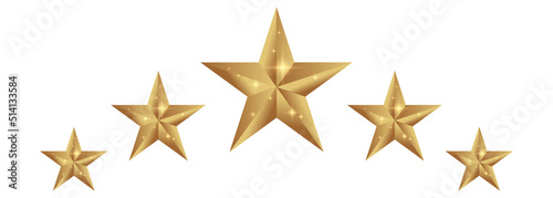 Five stars rating vector icon