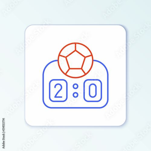 Line Sport mechanical scoreboard and result display icon isolated on white background. Colorful outline concept. Vector