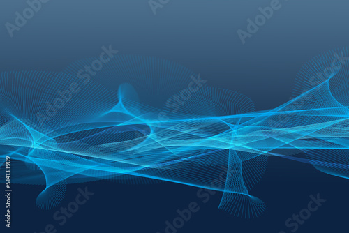 Abstract blue wave futuristic background. 