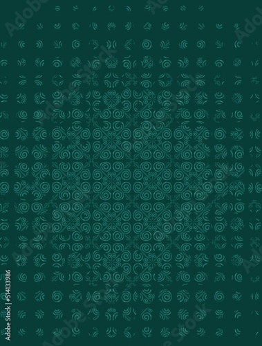 Vertical or horizontal illustration, abstract blue flowers on black background, halftone