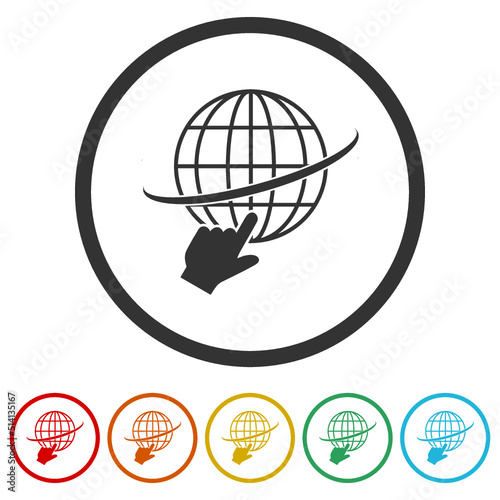 Go to web icons in color circle buttons
