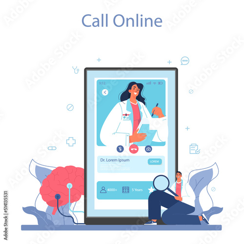Neurologist online service or platform. Doctor examine and treat