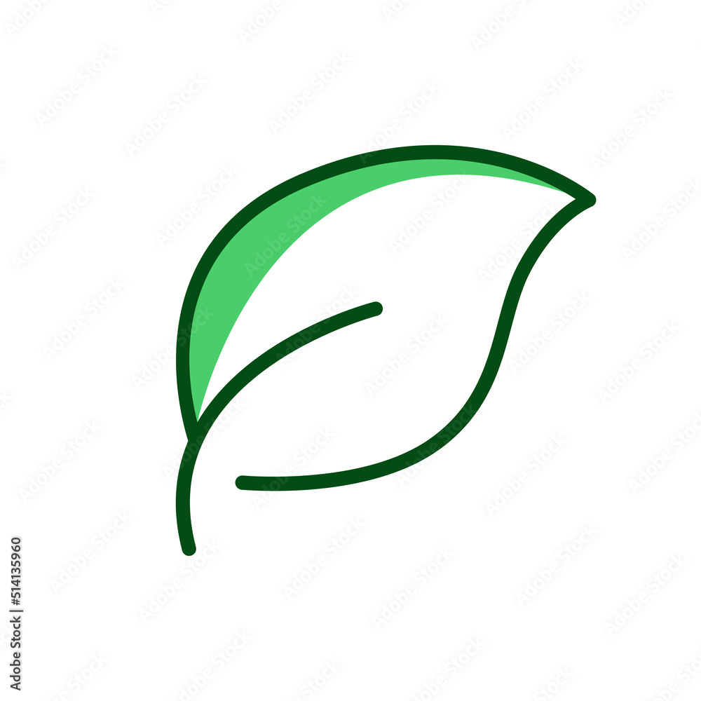 Leaf icon. Suitable for ecology icon, plant, garden. Two tone icon style. Simple design editable Leaf icon. Suitable for ecology icon, plant, garden. Two tone icon style. Simple design editable