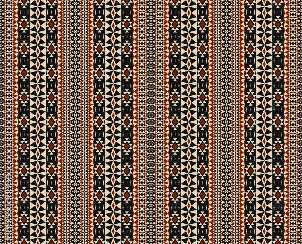 Vector ethnic aztec geometric shape embroidery red-black color stripes seamless pattern background. Use for fabric, textile, interior decoration elements, upholstery, wrapping. Vector ethnic aztec geometric shape embroidery red-black color stripes seamless pattern background. Use for fabric, textile, interior decoration elements, upholstery, wrapping.