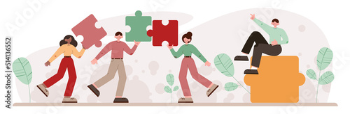 Cooperation teamwork concept. Collaboration and teamwork. Office