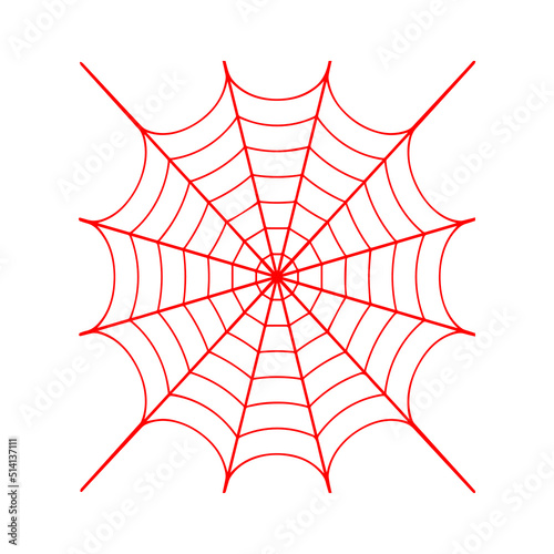 Vector illustration of red cobweb