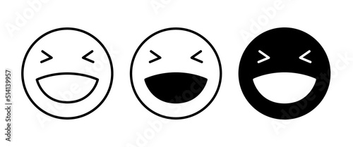 Loud Laughs, smile icon, Cartoon happy face with laughing mouth icon World Laughter day on 03 May