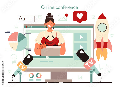 Public relations online service or platform. Specialist developing