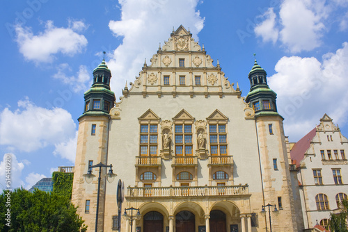 Neo-renaissance facade of the building of Adam Mickiewicz University in Poznan, Poland