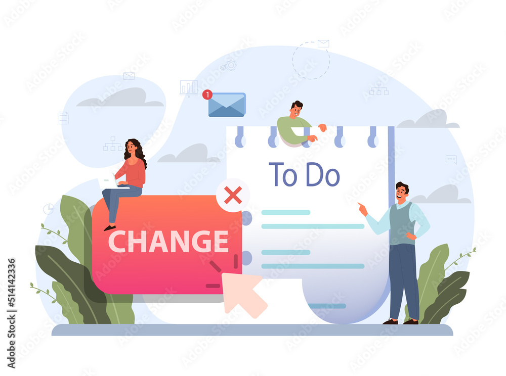 Change concept. Transformation and evolution metaphor. Modification ...