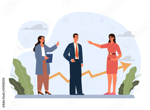 Discrimination concept. Bias in society, different people inequality.