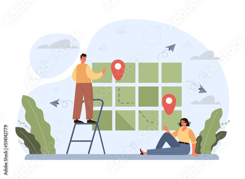 Hard or easy path choice concept. Difficult decision-making,