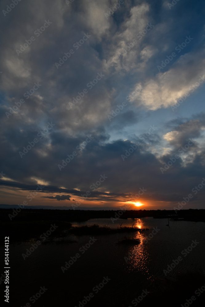 Sunset with clouds in Sunset with clouds in