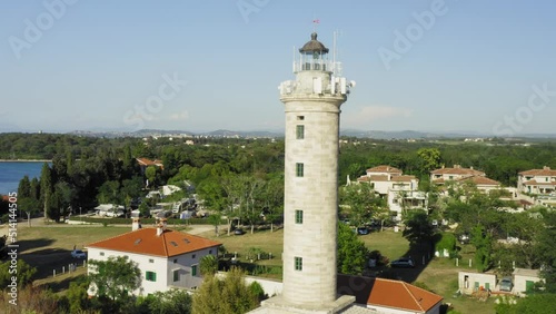 A lighthouse in Savudrija on the coast of Istra, Croatia photo